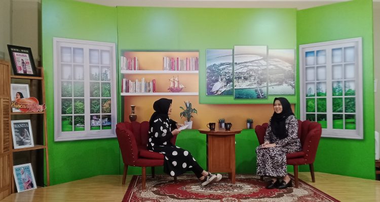 Lusiana Afrianti saat menjadi bintang tamu pada talkshow Bincang Pagi