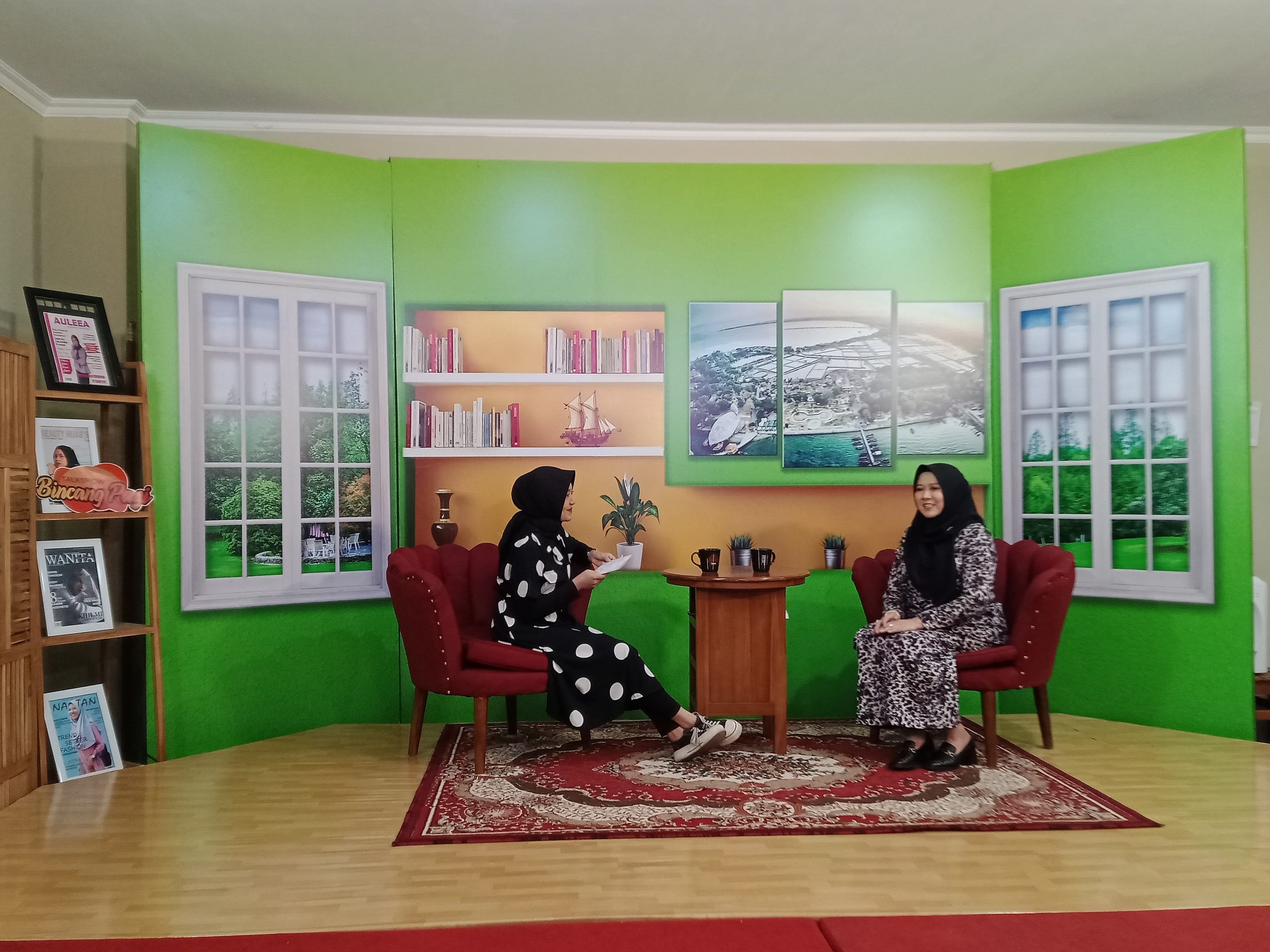 Lusiana Afrianti saat menjadi bintang tamu pada talkshow Bincang Pagi