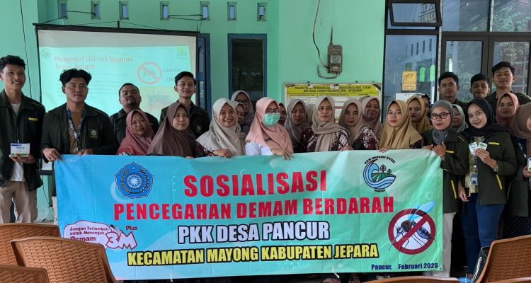 Sosialisasi Penegahan Demam Berdarah (DBD) di Desa Pancur. (Dokumentasi KKN Unisnu)