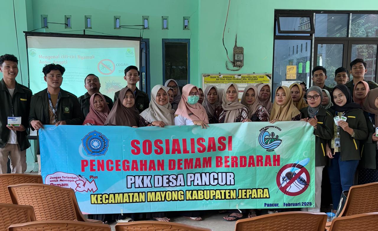Sosialisasi Penegahan Demam Berdarah (DBD) di Desa Pancur. (Dokumentasi KKN Unisnu)